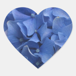 Blue Hydrangeas Heart Sticker Hjärtformat Klistermärke
