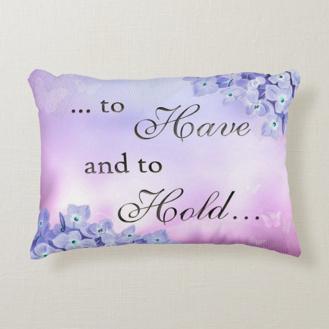 Blue Hydrangeas Lasting Kärlek Prydnadskudde (Framsidan)