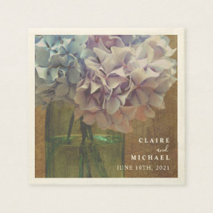 Blue Hydrangeas Mason Burk Bröllop Pappersservett