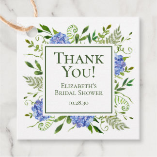 Blue Hydrangeas Möhippa Tack Gåvor Etiketter