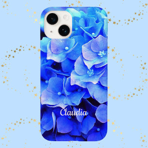 Blue Hydrangeas Monogrammed Blommigt