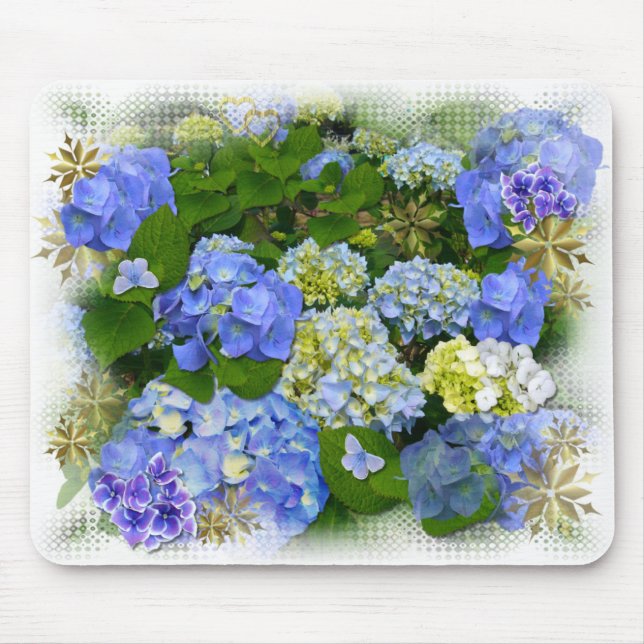 BLUE HYDRANGEAS~ Mousepad Musmatta (Framsidan)