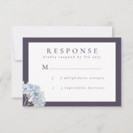 Blue Hydrangeas och Navy Bröllop OSA Kort