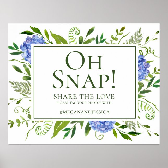 Blue Hydrangeas Oh Snap Poster (Framsidan)