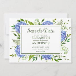 Blue Hydrangeas Photo Save Date Spara Datumet