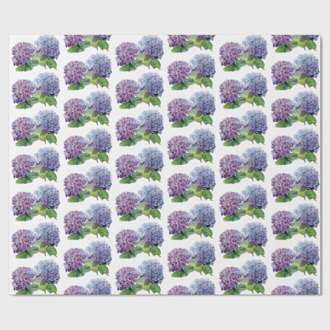 Blue Hydrangeas Presentpapper (Platt)