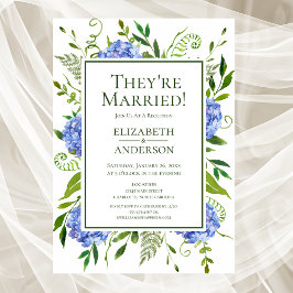 Blue Hydrangeas Reception Inbjudningar