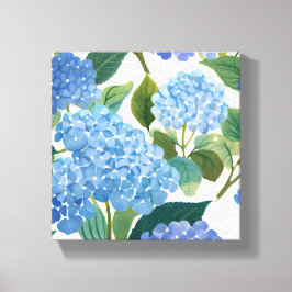 Blue Hydrangeas | Snygg Blommigt Bush Canvastryck
