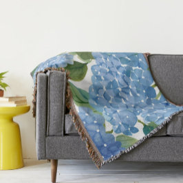 Blue Hydrangeas | Snygg Blommigt Bush Filt