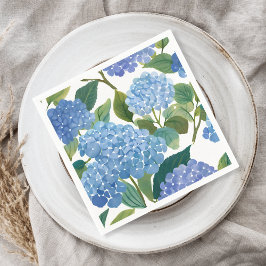 Blue Hydrangeas | Snygg Blommigt Bush Pappersservett