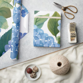 Blue Hydrangeas | Snygg Blommigt Bush Presentpapper