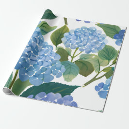 Blue Hydrangeas | Snygg Blommigt Bush Presentpapper
