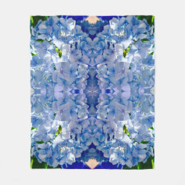 Blue Hydrangeas Spegel Mönster Fleecefilt