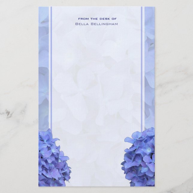 Blue Hydrangeas Stationery Brevpapper (Framsida)