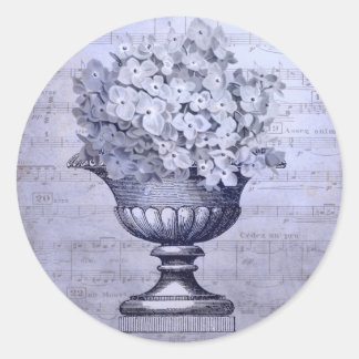 Blue Hydrangeas Stickers Runt Klistermärke