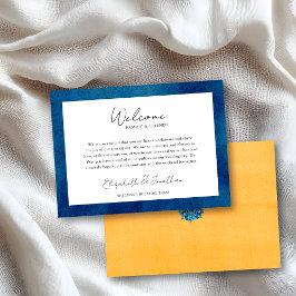 Blue Hydrangeas Wedding Welcome Gift Bag Basket Placeringskort