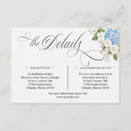 Blue Hygrangea Script Details Enclosure Card Tilläggskort