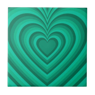 Blue Hypnotic Heart Kärlek Mönster Kakelplatta