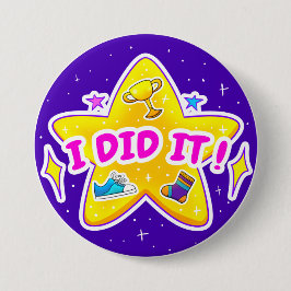 Blue I do it Badge 3 tum Knapp