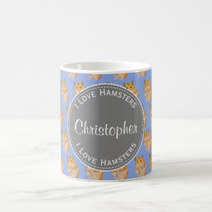 Blue I kärlek Hamster Hamster Mönster Kaffemugg