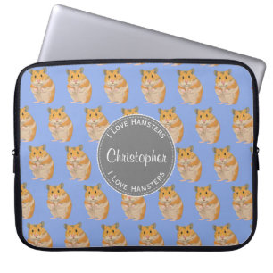 Blue I kärlek Hamster Hamster Mönster Laptop Sleeve