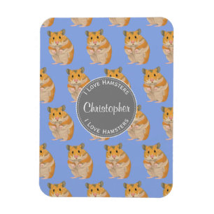 Blue I kärlek Hamster Hamster Mönster Magnet