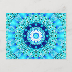 Blue Ice Angel Ring, Abstrakt Mandala Vykort