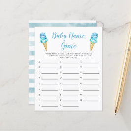 Blue Ice Cream Baby Namn Shower Game