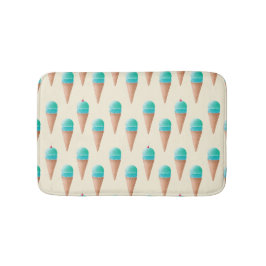 Blue Ice Cream Cone Mönster, Light Gult Badrumsmatta