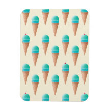 Blue Ice Cream Cone Mönster, Light Gult