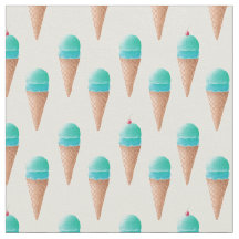 Blue Ice Cream Cone Mönster, Light Gult