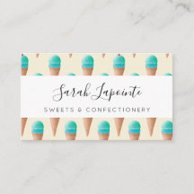 Blue Ice Cream Cone Mönster, Light Gult