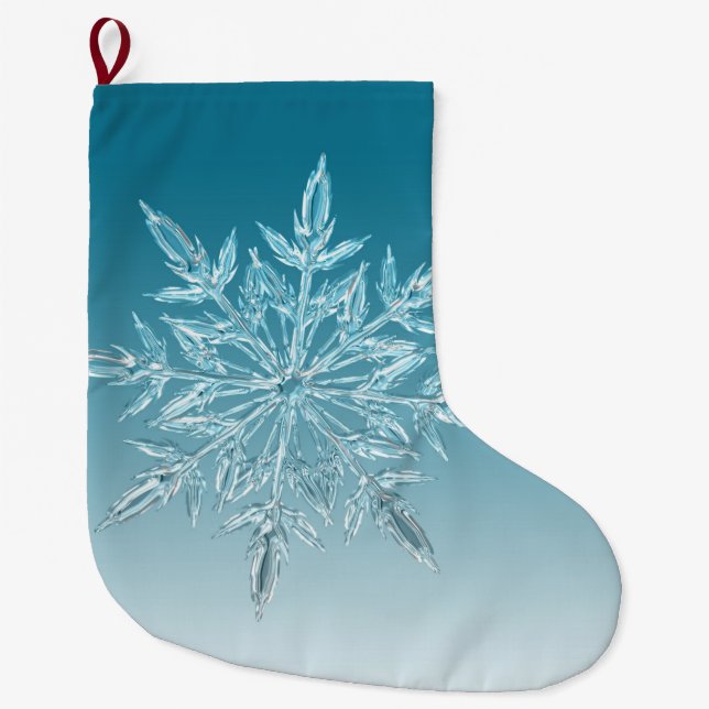 Blue Ice Crystal Stor Julstrumpa (Framsidan)