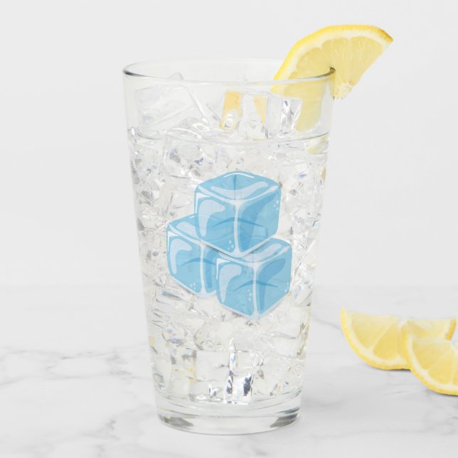 Blue Ice Cubes Drinking Glaskopp (Bakside Is)
