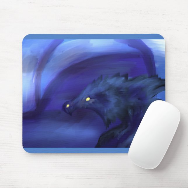 Blue Ice Dragon Mousepad Musmatta (Med mus)