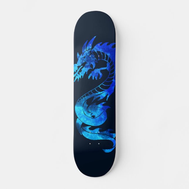 Blue Ice Dragon Tattoo Mini Skateboard Bräda 18,5 Cm (Framsida)