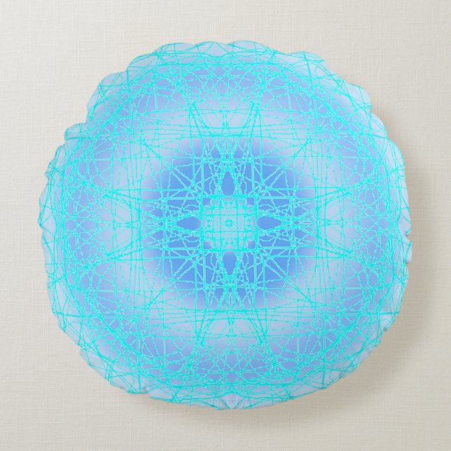 Blue Ice Kor Boll Rund Kudde (Framsidan)