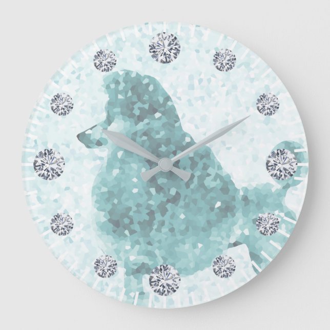 Blue Ice Posh Pudel Diamond Timour Stor Klocka (Framsida)