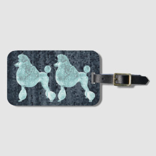 Blue Ice Posh Pudel Night Grått Bagagebricka