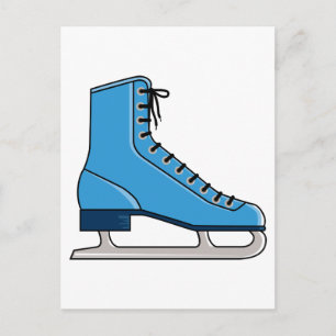 Blue Ice Skate Vykort