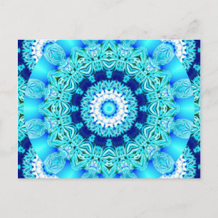 Blue Ice Snöre Doily, Abstrakt Aqua Vykort