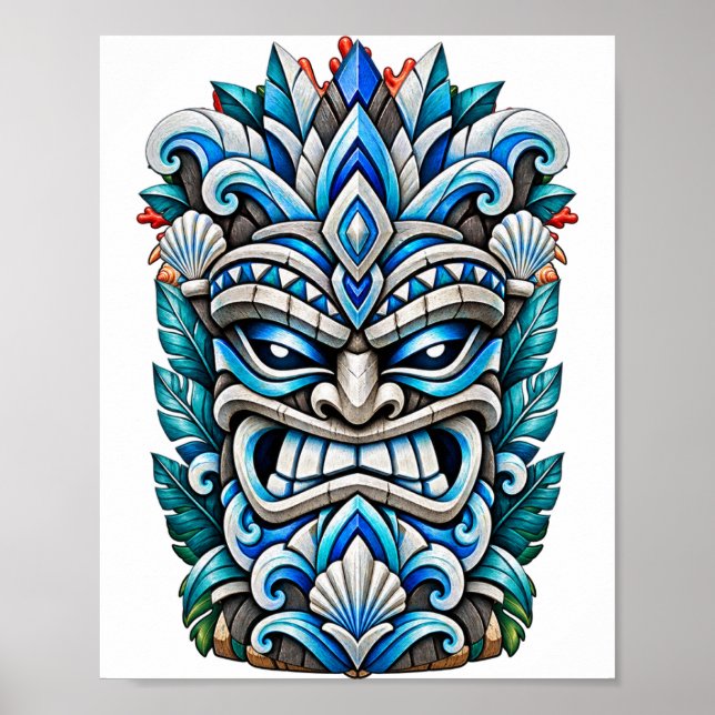 Blue Ice Tiki Guardian Affisch (Framsidan)