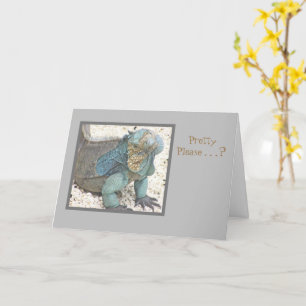 BLUE IGUANA/HEAD TILTED/"SÖT PLEASE?/GET WELL S KORT