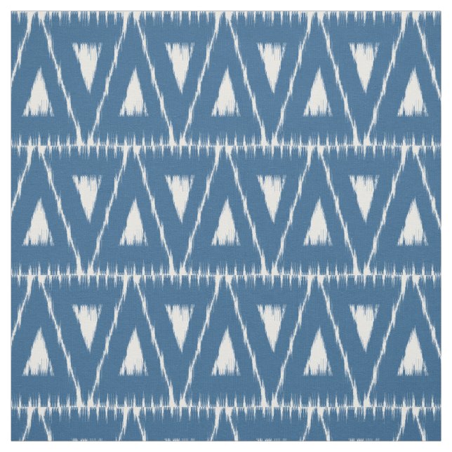Blue Ikat Triangles mönster väv Tyg (Provkarta)