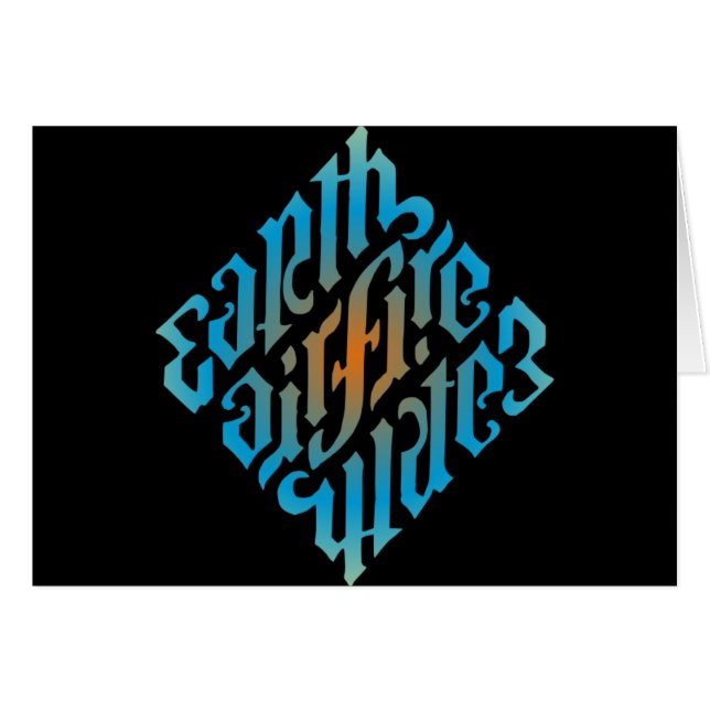 Blue Illuminati Inslag Symbol Hälsningskort (Framsidan Horizontal)