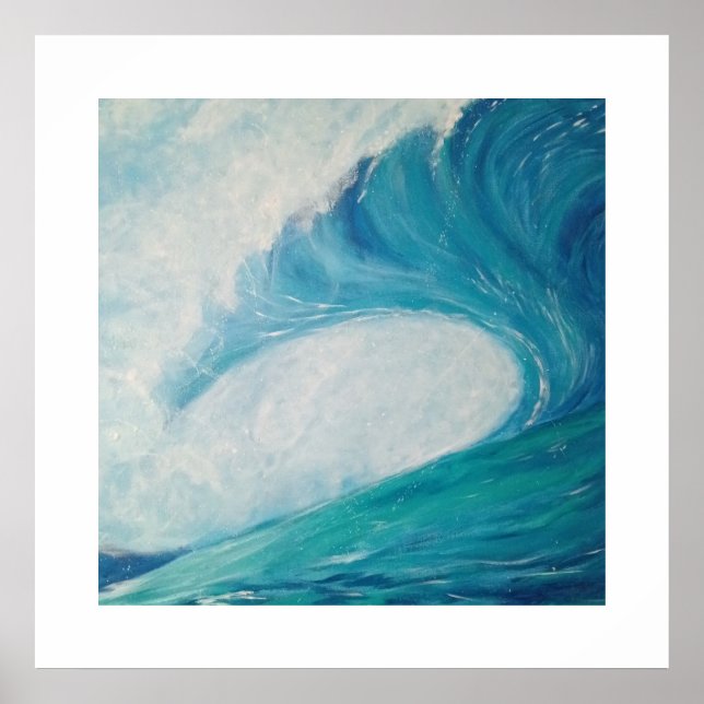 blue image of a wave crashing in the ocean poster (Framsidan)