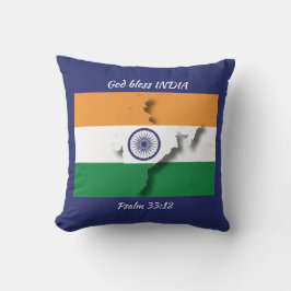 Blue INDIA FLAGGA Kudde