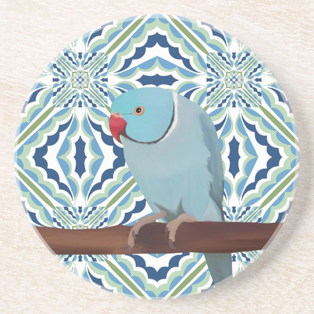 Blue Indian Ringhead Parakeet Underlägg (Framsidan)