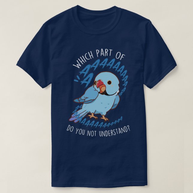Blue Indian RingnackParrot Aaaa T Shirt (Design framsida)