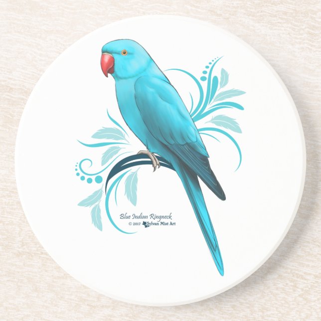 Blue Indian RingnackParrot Underlägg (Framsidan)